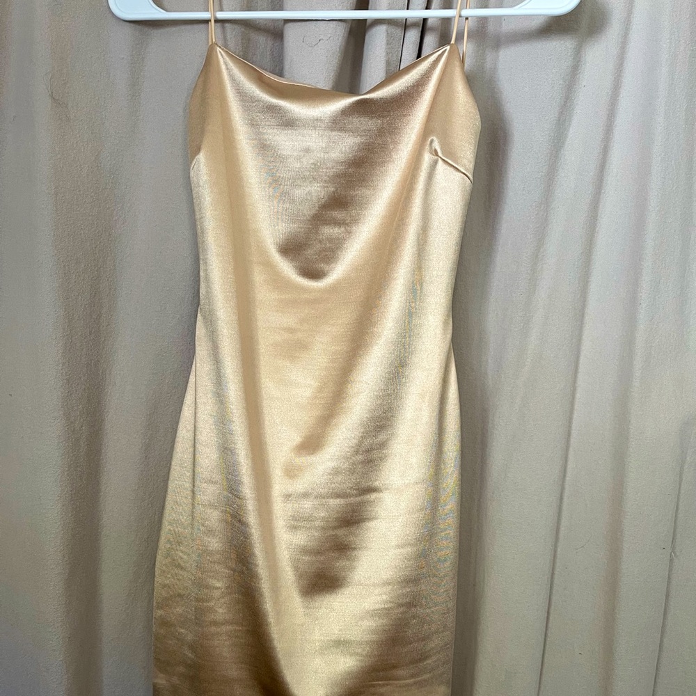 Metallic gold mini dress (prom)